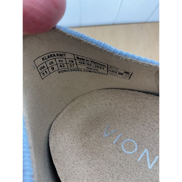 Vionic Women's Klara Knit Ballerina Comfort Skimmer Flats Navy Blue/Pale Blue 11 - Picture 9 of 9